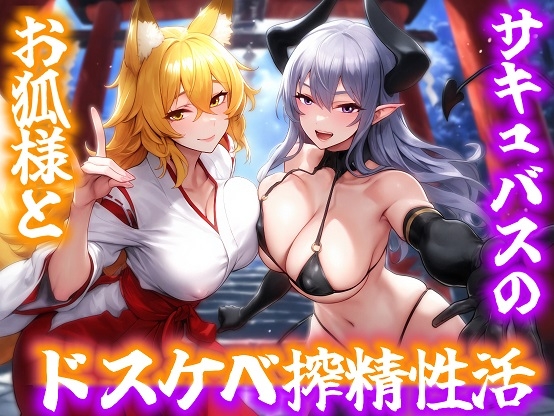 Cover of 【100分超】お狐様とサキュバスのドスケベ搾精性活